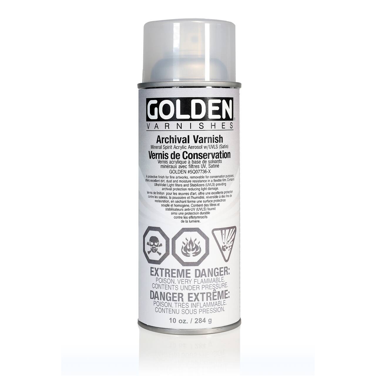 Vernis de conservation en aérosol de Golden, fini satiné